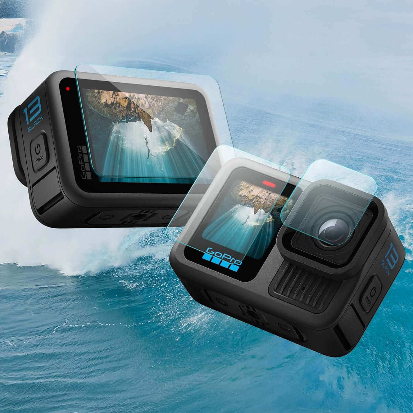 Gehärtetes Glas für GoPro Hero 13, Spigen Glas.tR Slim 2-Set