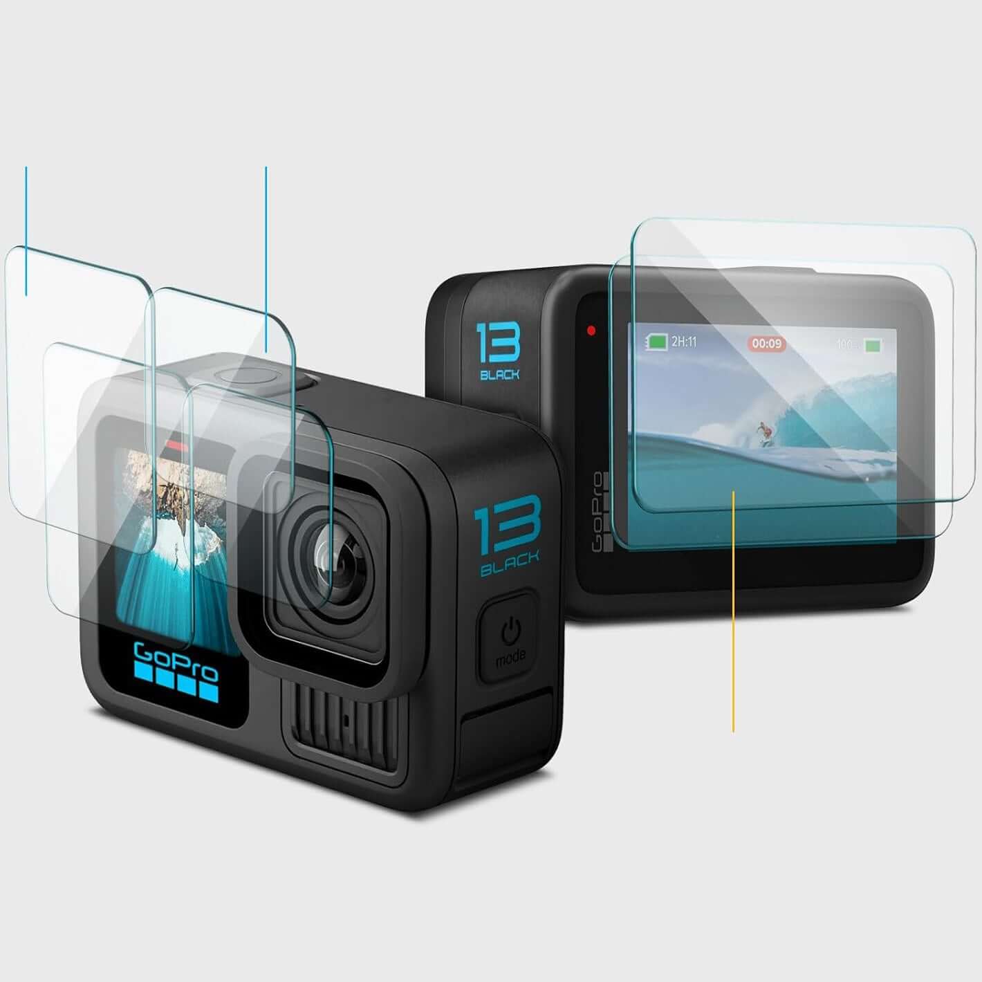 Gehärtetes Glas für GoPro Hero 13, Spigen Glas.tR Slim 2-Set