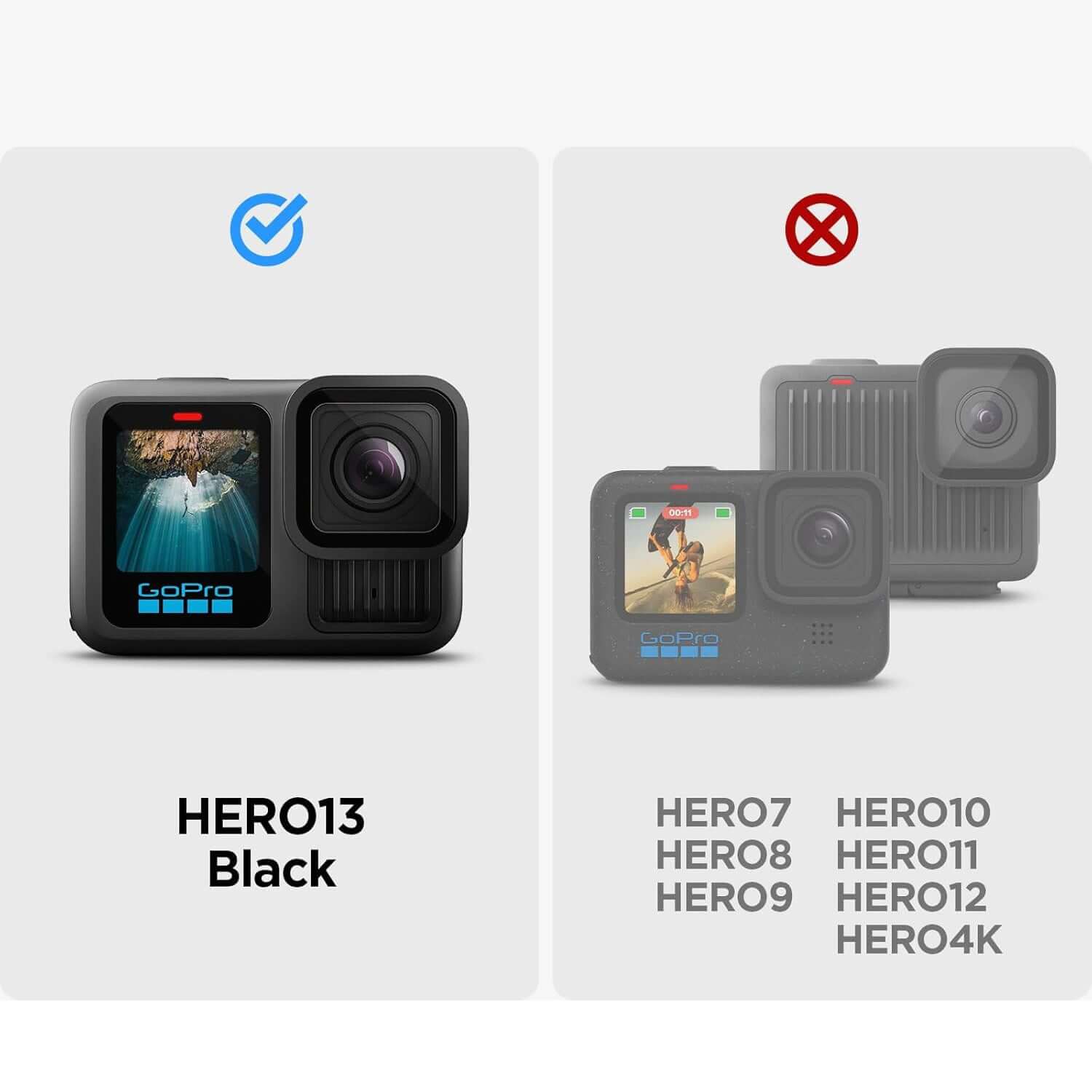 Gehärtetes Glas für GoPro Hero 13, Spigen Glas.tR Slim 2-Set