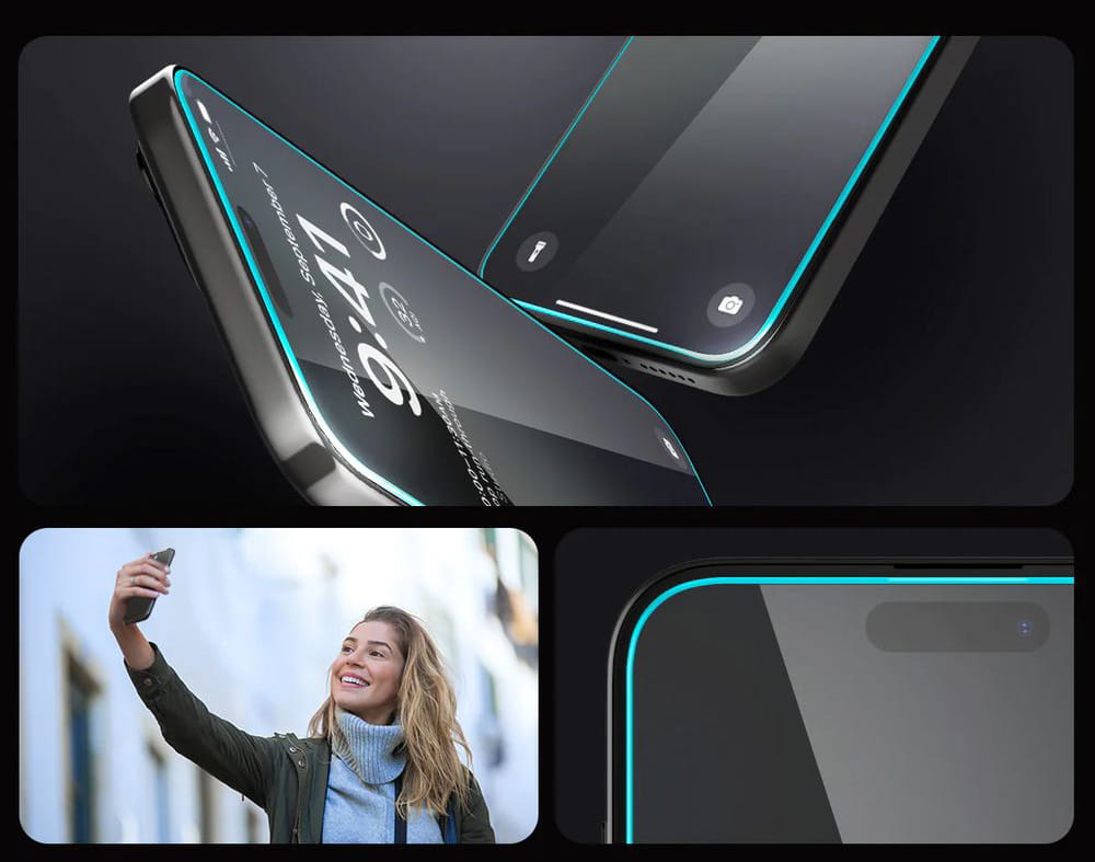 Glas für die Schutzhülle Spigen Glas.tR EZ Fit 1-Pack für iPhone 15 Pro