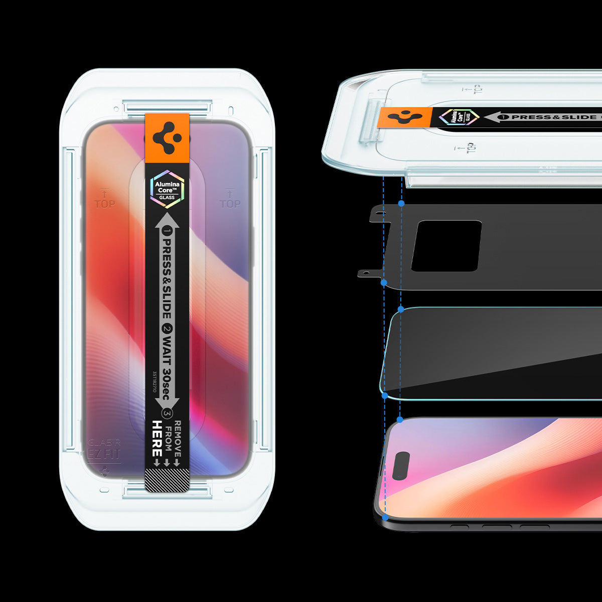 Glas + Applikator für iPhone Air, Spigen Glas.tR EZ Fit 2-Pack (AC)
