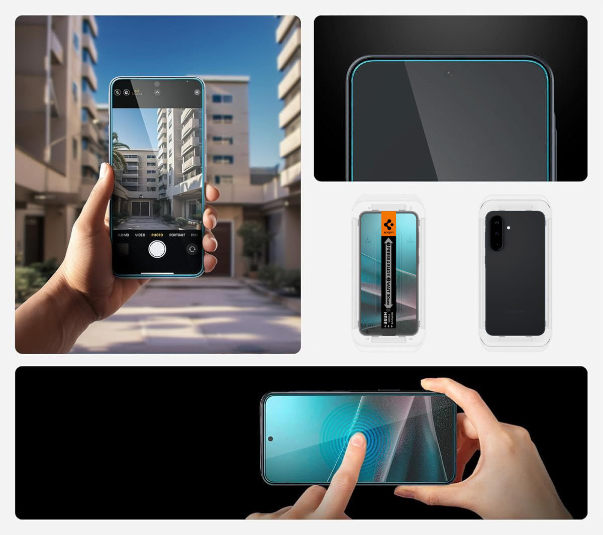 Glas + Applikator für Galaxy A37 5G / A36 5G, Spigen Glas.tR EZ Fit 2-Pack
