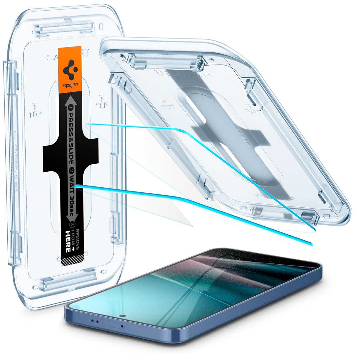 Glas + Applikator für Galaxy S25 Plus / S24 Plus, Spigen Glas.tR EZ Fit 2-Pack