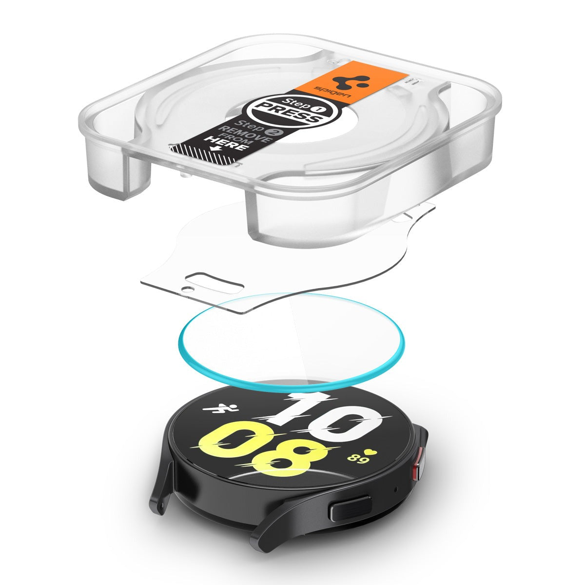 Glas für die Schutzhülle Spigen Glas.tR EZ Fit 2-Pack für Galaxy Watch 6 44mm
