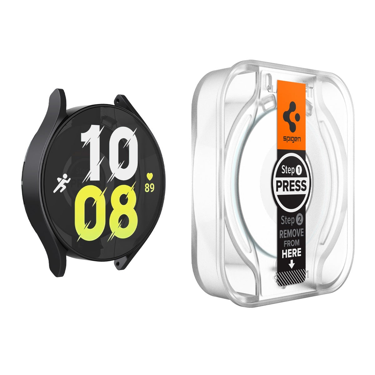 Glas für die Schutzhülle Spigen Glas.tR EZ Fit 2-Pack für Galaxy Watch 6 44mm
