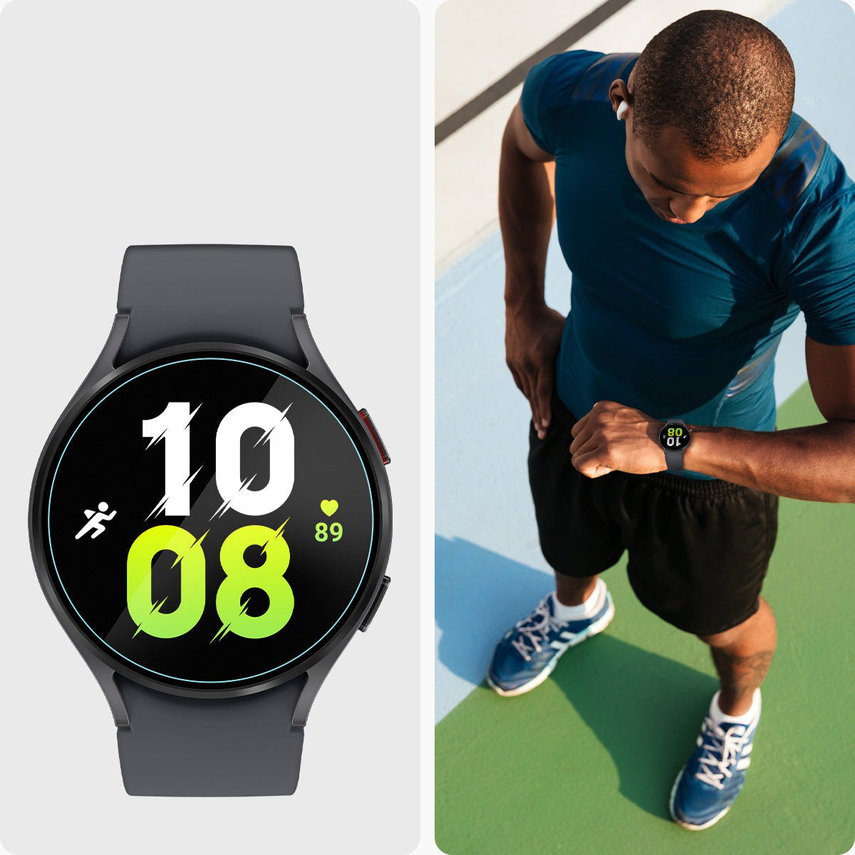 Glas für die Schutzhülle Spigen Glas.tR EZ Fit 2-Pack für Galaxy Watch 6 44mm