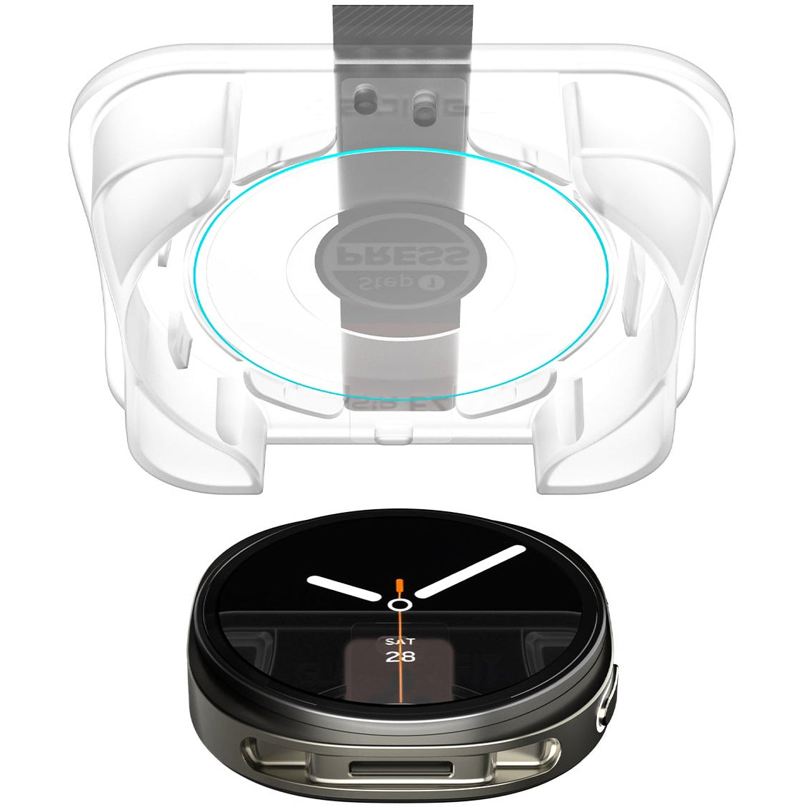 Glas für die Schutzhülle für Galaxy Watch 8 40mm, Spigen Glas.tR EZ Fit 2-Pack