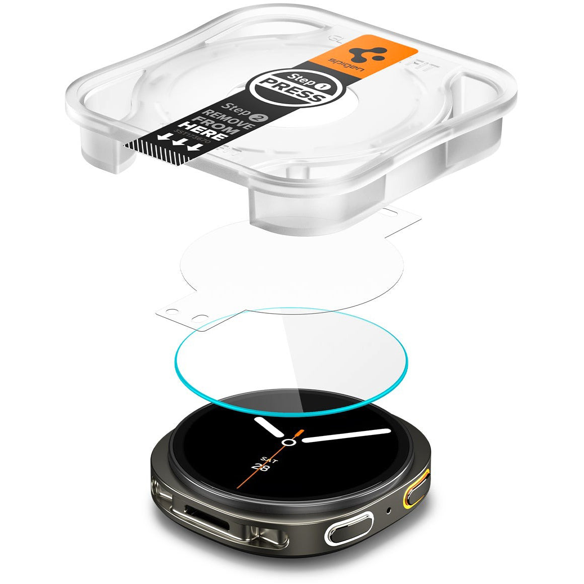 Glas für die Schutzhülle für Galaxy Watch 8 44mm, Spigen Glas.tR EZ Fit 2-Pack