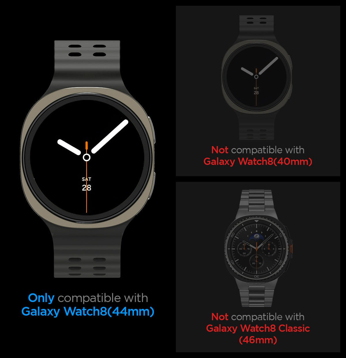 Glas für die Schutzhülle für Galaxy Watch 8 44mm, Spigen Glas.tR EZ Fit 2-Pack