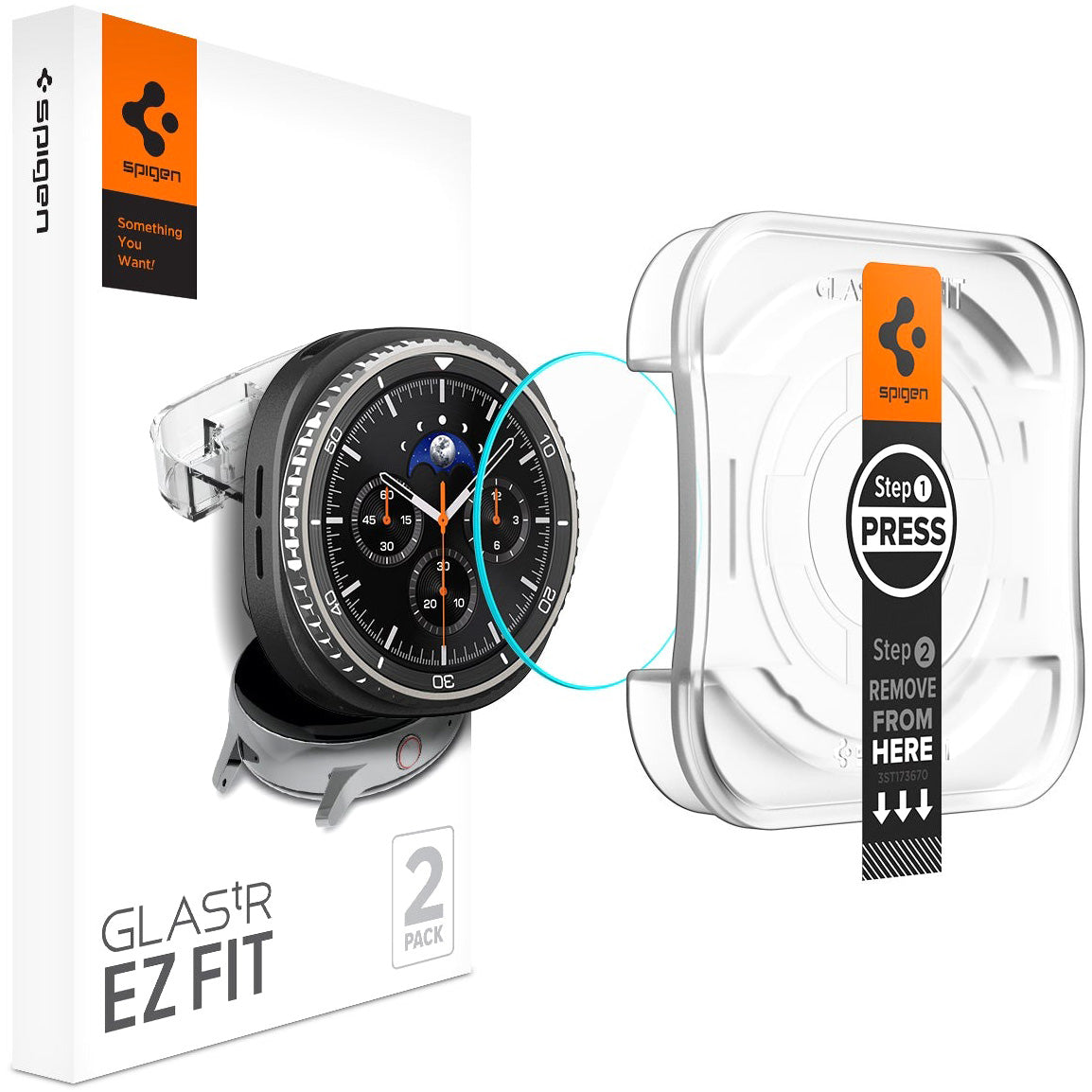 Glas für die Schutzhülle für Galaxy Watch 8 Classic 46mm, Spigen Glas.tR EZ Fit 2-Pack