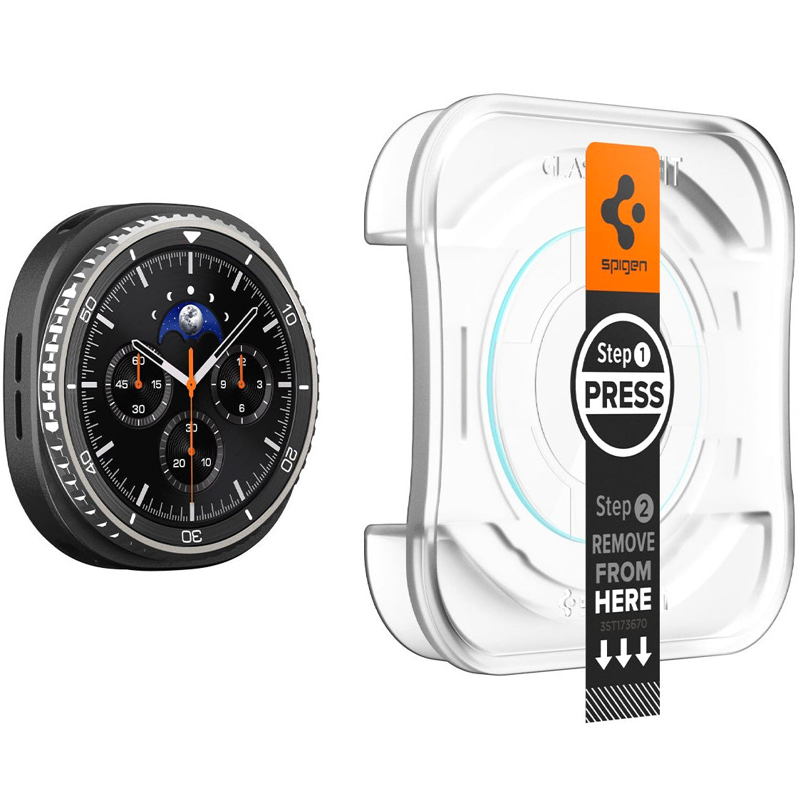 Glas für die Schutzhülle für Galaxy Watch 8 Classic 46mm, Spigen Glas.tR EZ Fit 2-Pack