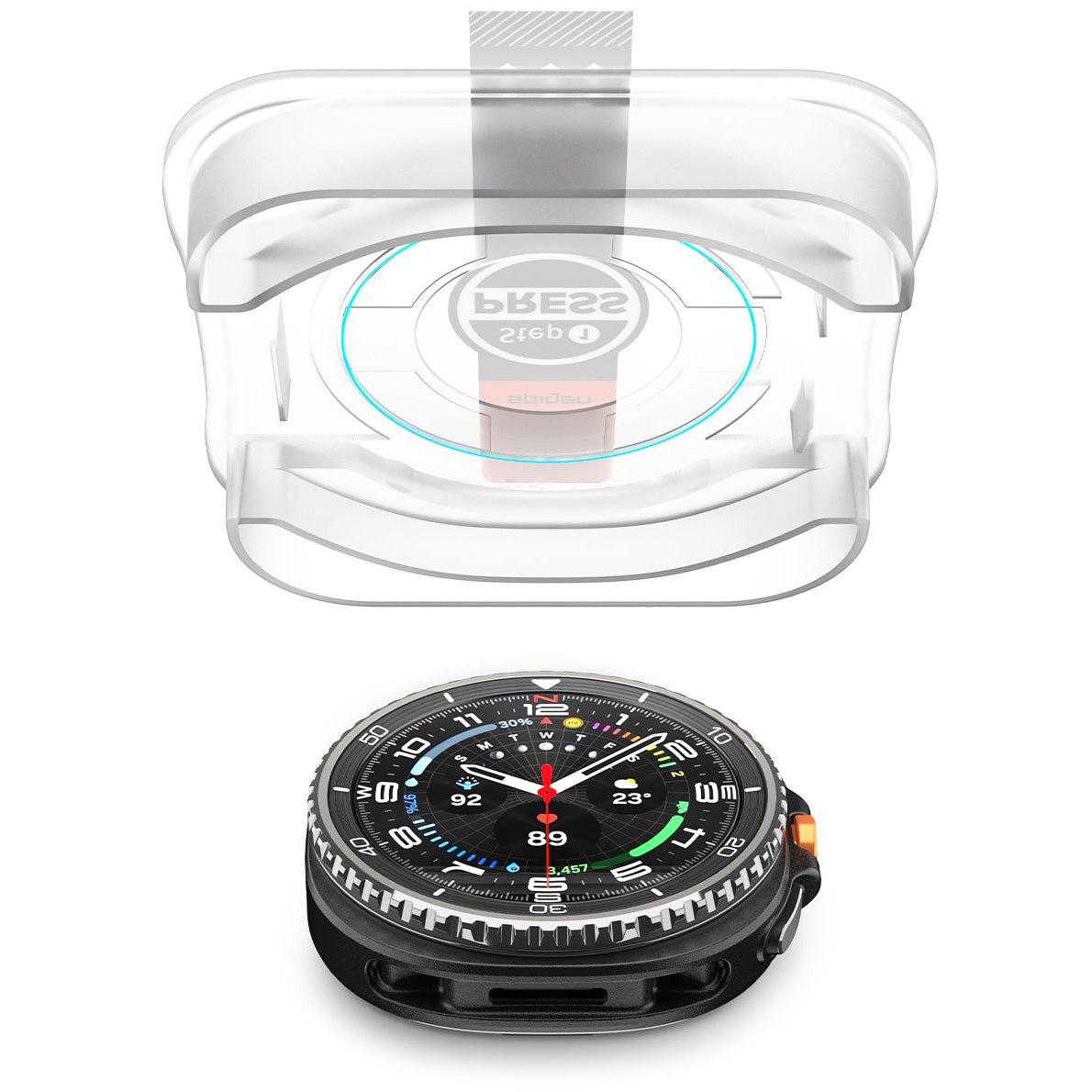 Glas für die Schutzhülle für Galaxy Watch 8 Classic 46mm, Spigen Glas.tR EZ Fit 2-Pack