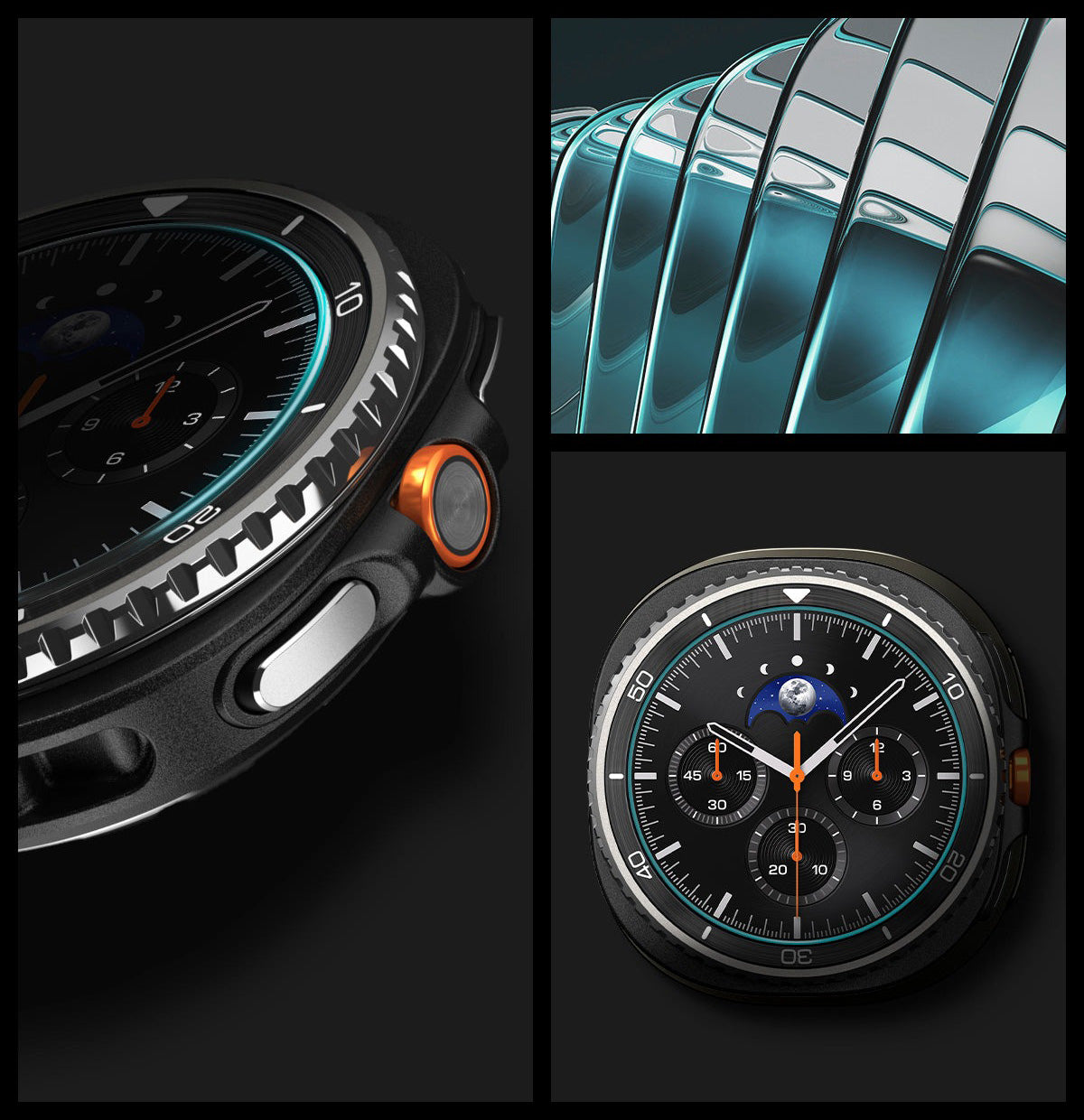 Glas für die Schutzhülle für Galaxy Watch 8 Classic 46mm, Spigen Glas.tR EZ Fit 2-Pack