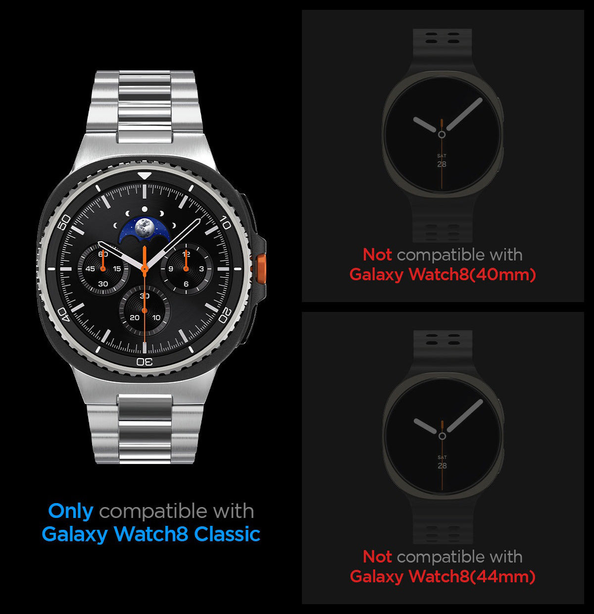 Glas für die Schutzhülle für Galaxy Watch 8 Classic 46mm, Spigen Glas.tR EZ Fit 2-Pack