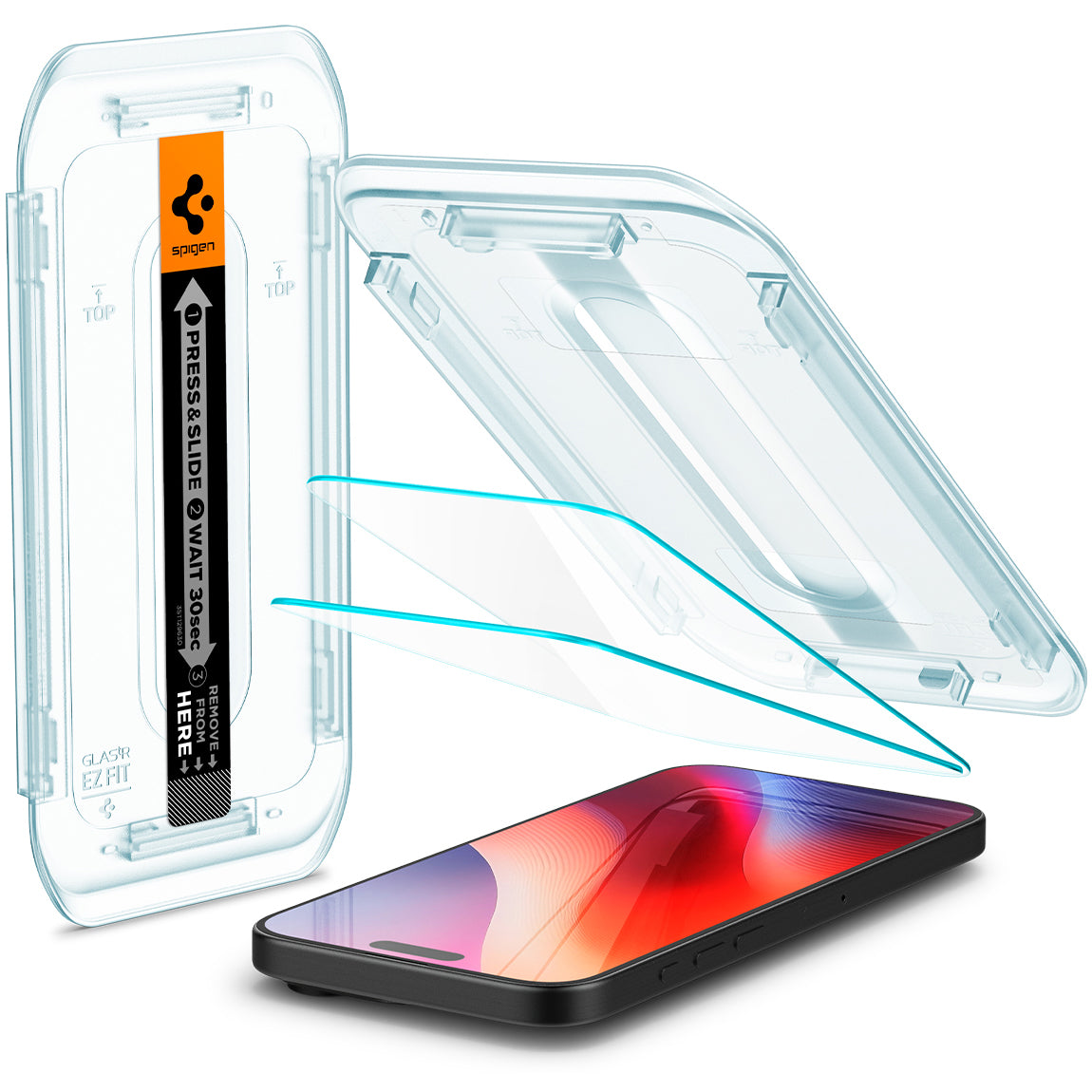 Glas für die Schutzhülle für iPhone 16 Pro, Spigen Glas.tR EZ Fit 2-Pack