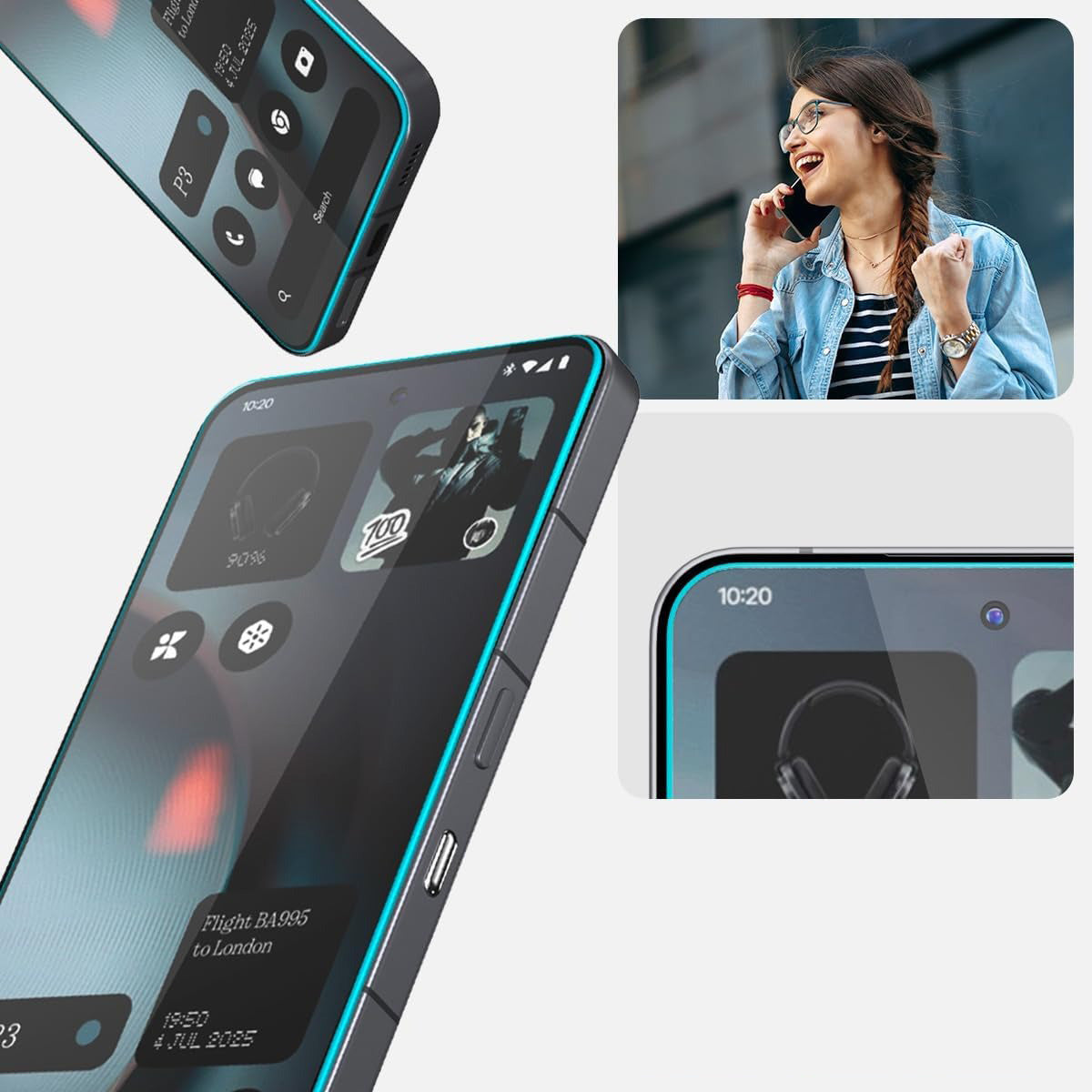 Glas + Applikator für Nothing Phone 3, Spigen Glas.tR EZ Fit 2-Pack