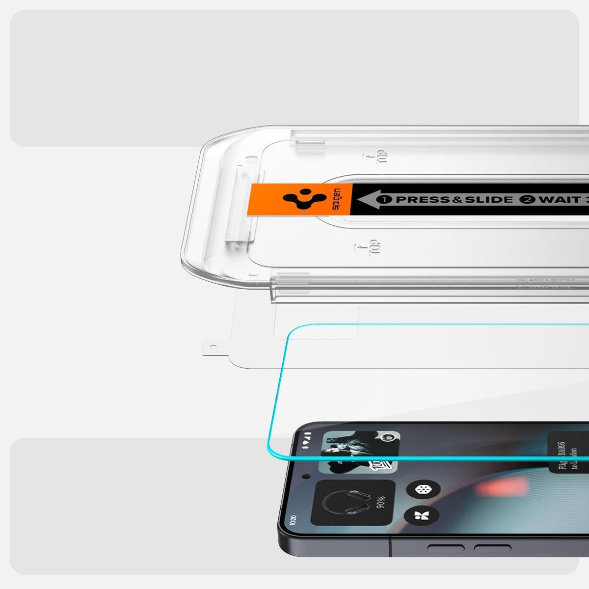 Glas + Applikator für Nothing Phone 3, Spigen Glas.tR EZ Fit 2-Pack