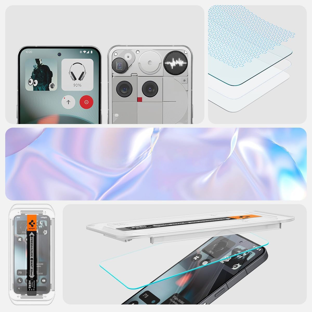 Glas + Applikator für Nothing Phone 3, Spigen Glas.tR EZ Fit 2-Pack