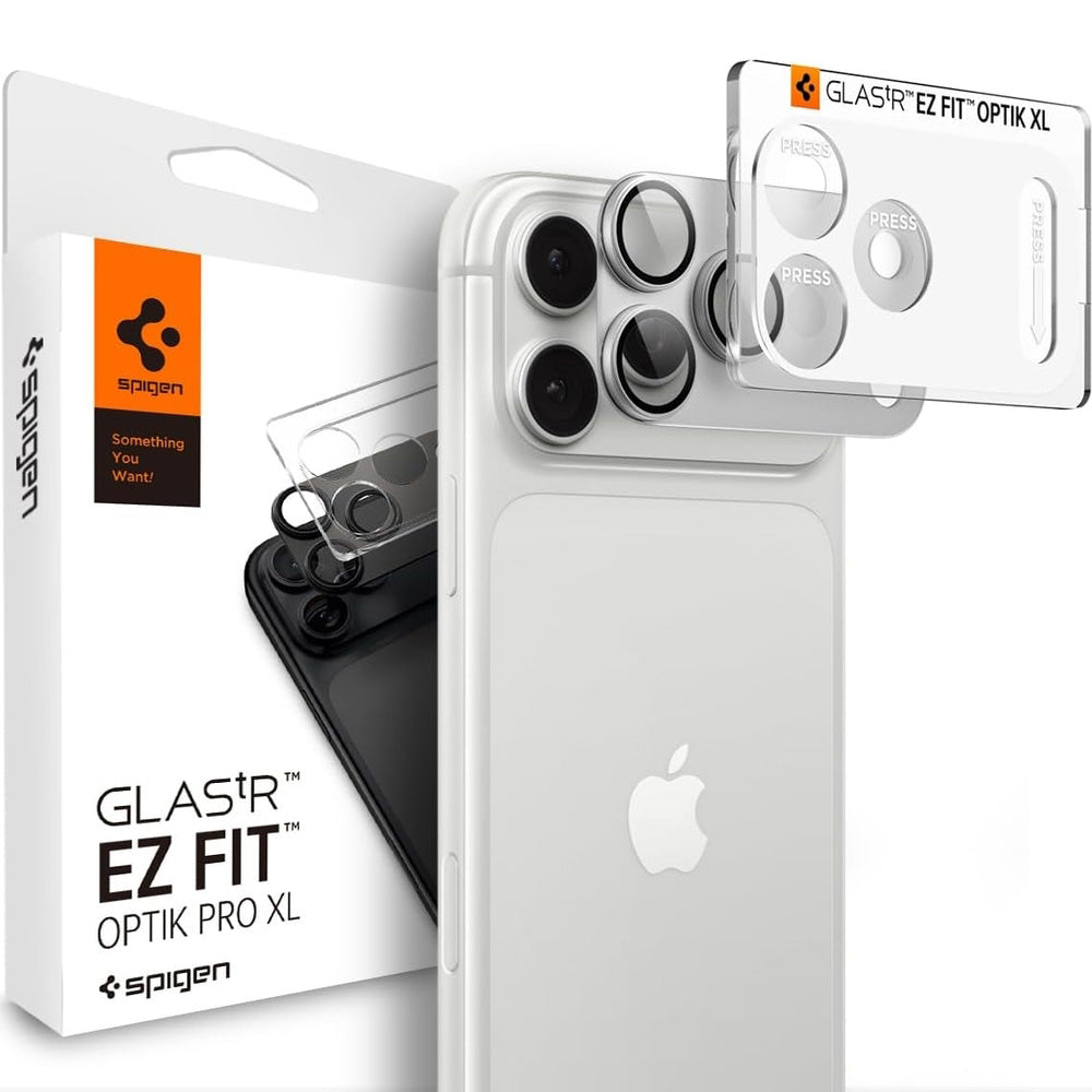 Glas für die Kamera für iPhone 18 Pro, Spigen Glas.tR Ez Fit Optik Pro XL 1-Pack, Silbern (1/15)