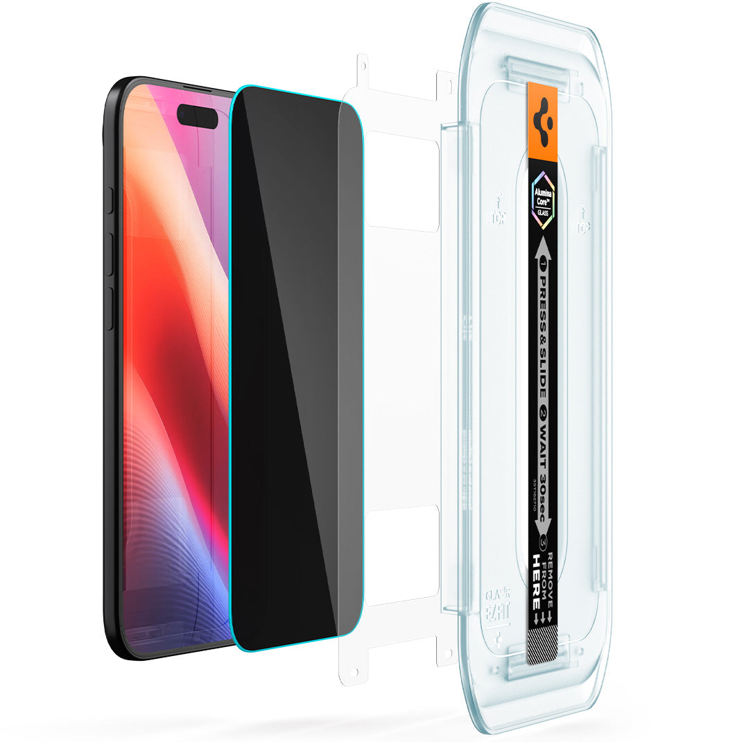 Glas + Applikator für iPhone Air, Spigen Glas.tR EZ Fit Privacy 2-Pack (AC)