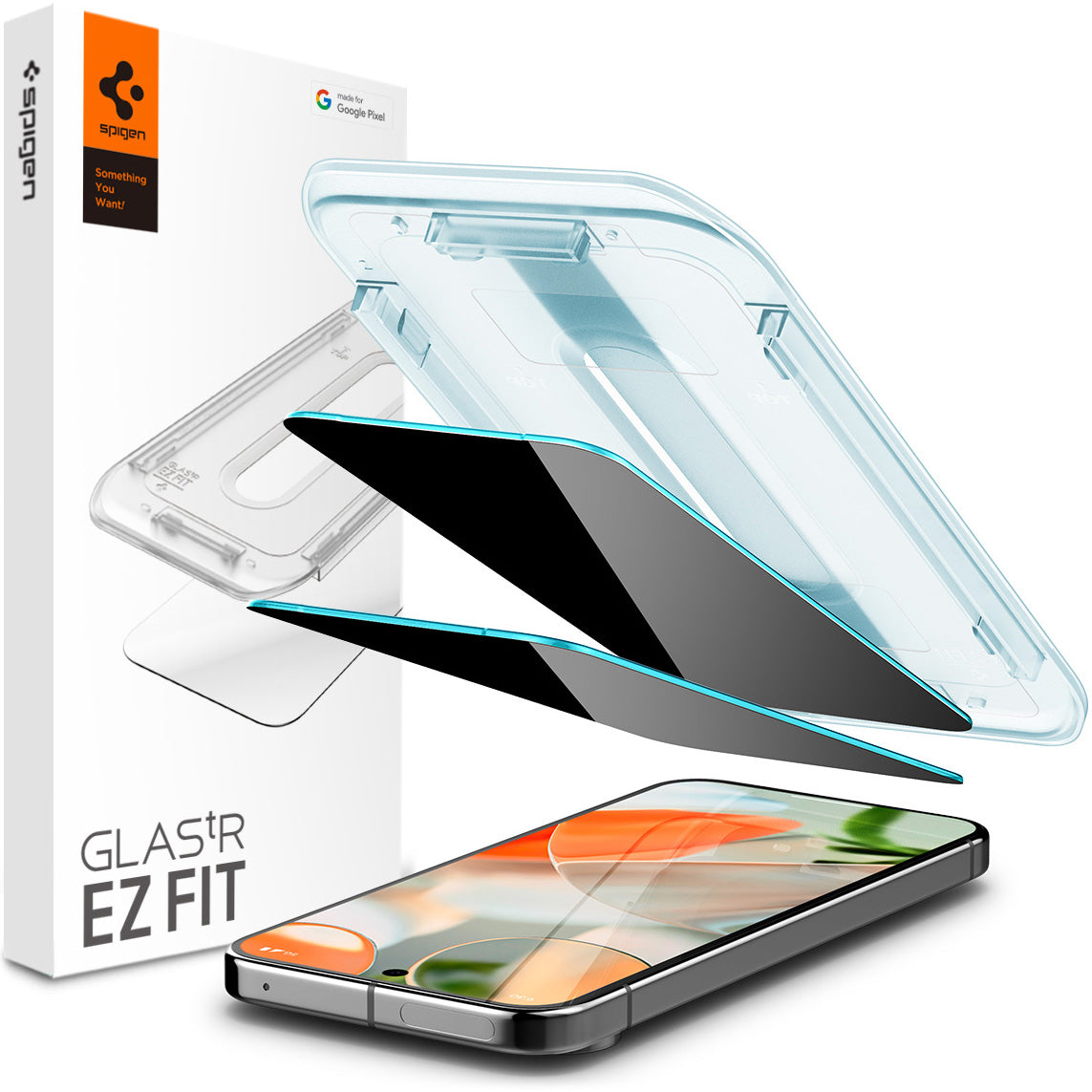 Glas für die Schutzhülle für Google Pixel 10 / 10 Pro / 9 / 9 Pro, Spigen Glas.tR EZ Fit Privacy 2-Pack