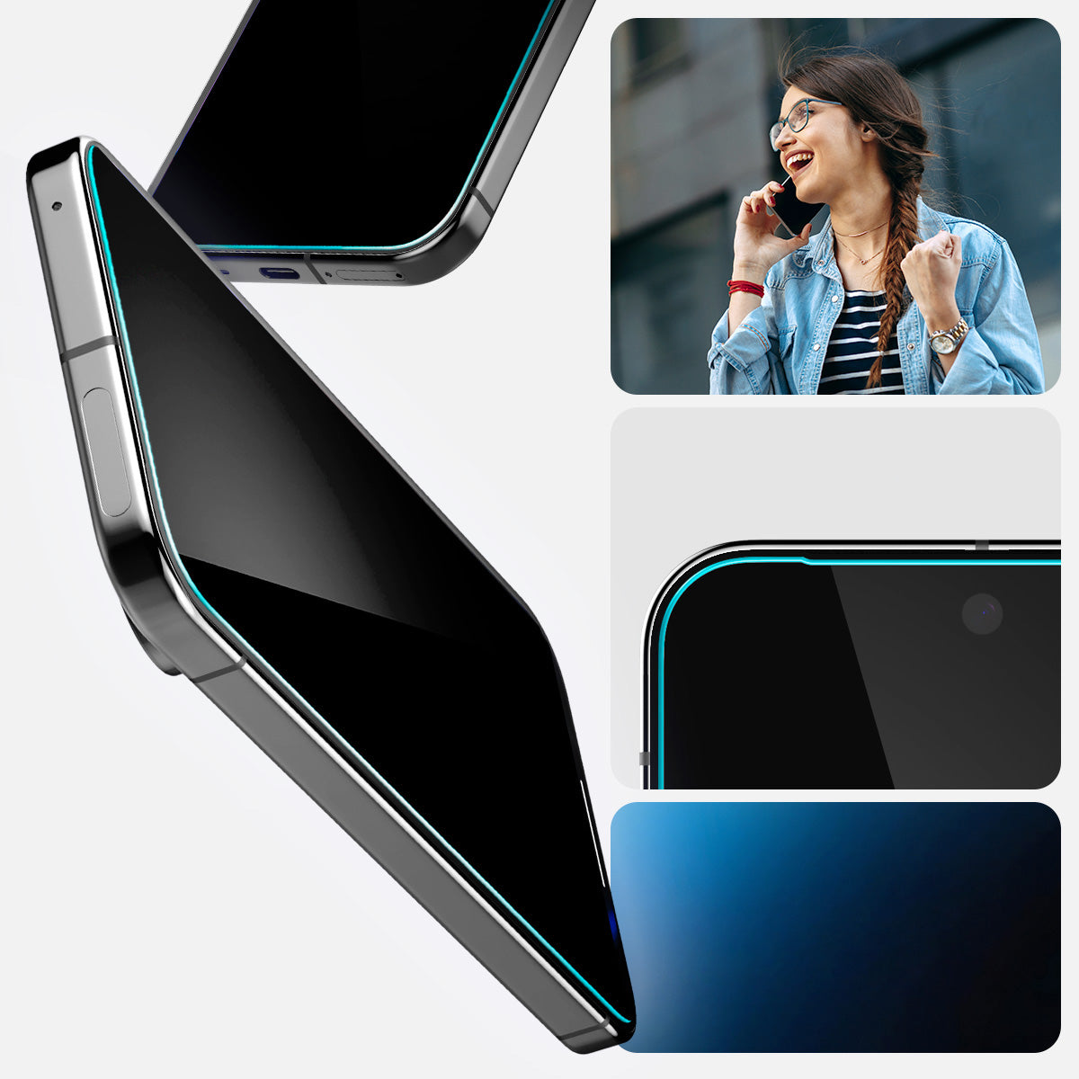 Glas für die Schutzhülle für Google Pixel 10 / 10 Pro / 9 / 9 Pro, Spigen Glas.tR EZ Fit Privacy 2-Pack