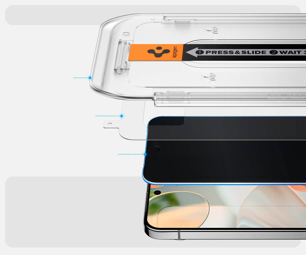 Glas für die Schutzhülle für Google Pixel 10 / 10 Pro / 9 / 9 Pro, Spigen Glas.tR EZ Fit Privacy 2-Pack