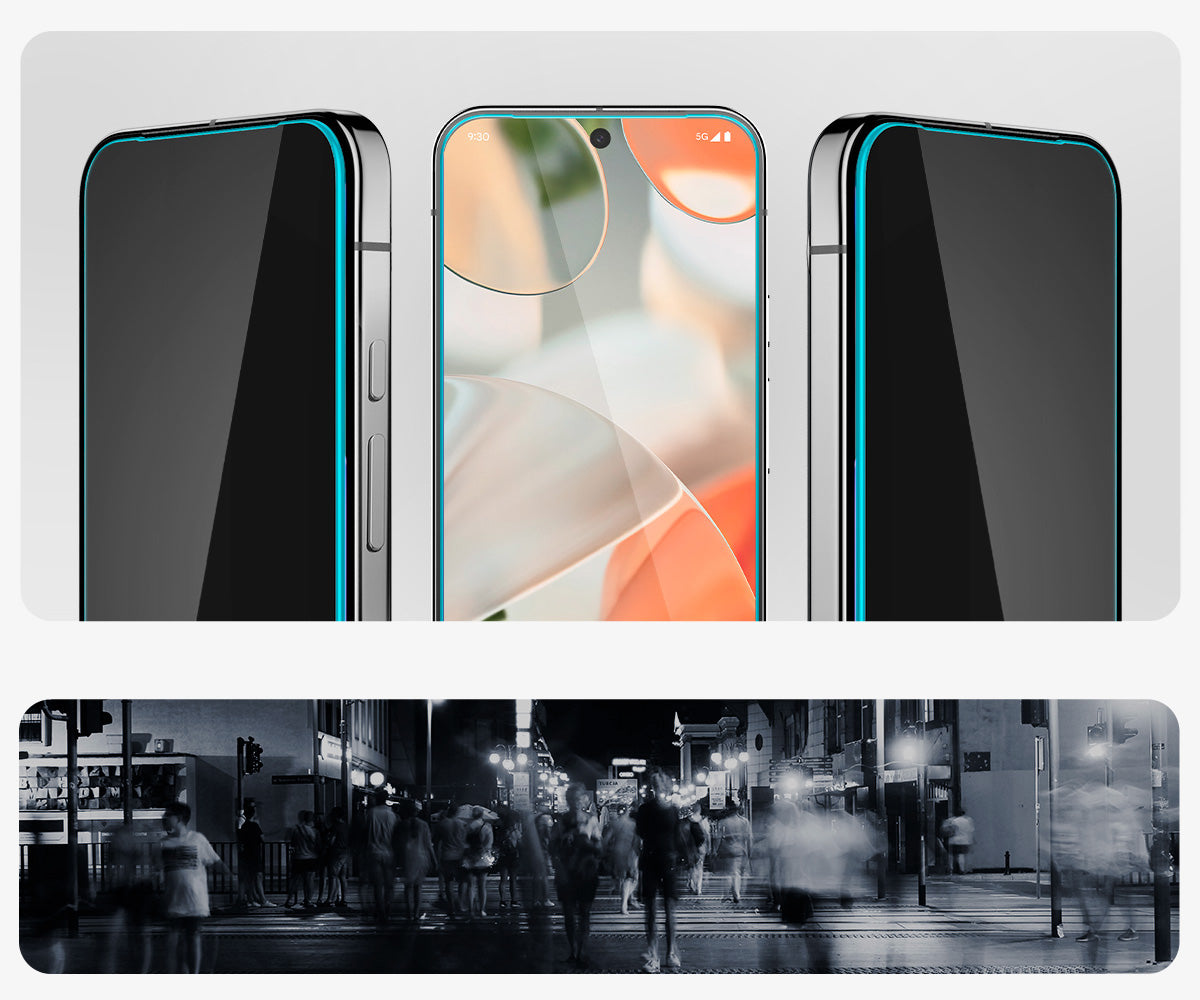 Glas für die Schutzhülle für Google Pixel 10 / 10 Pro / 9 / 9 Pro, Spigen Glas.tR EZ Fit Privacy 2-Pack