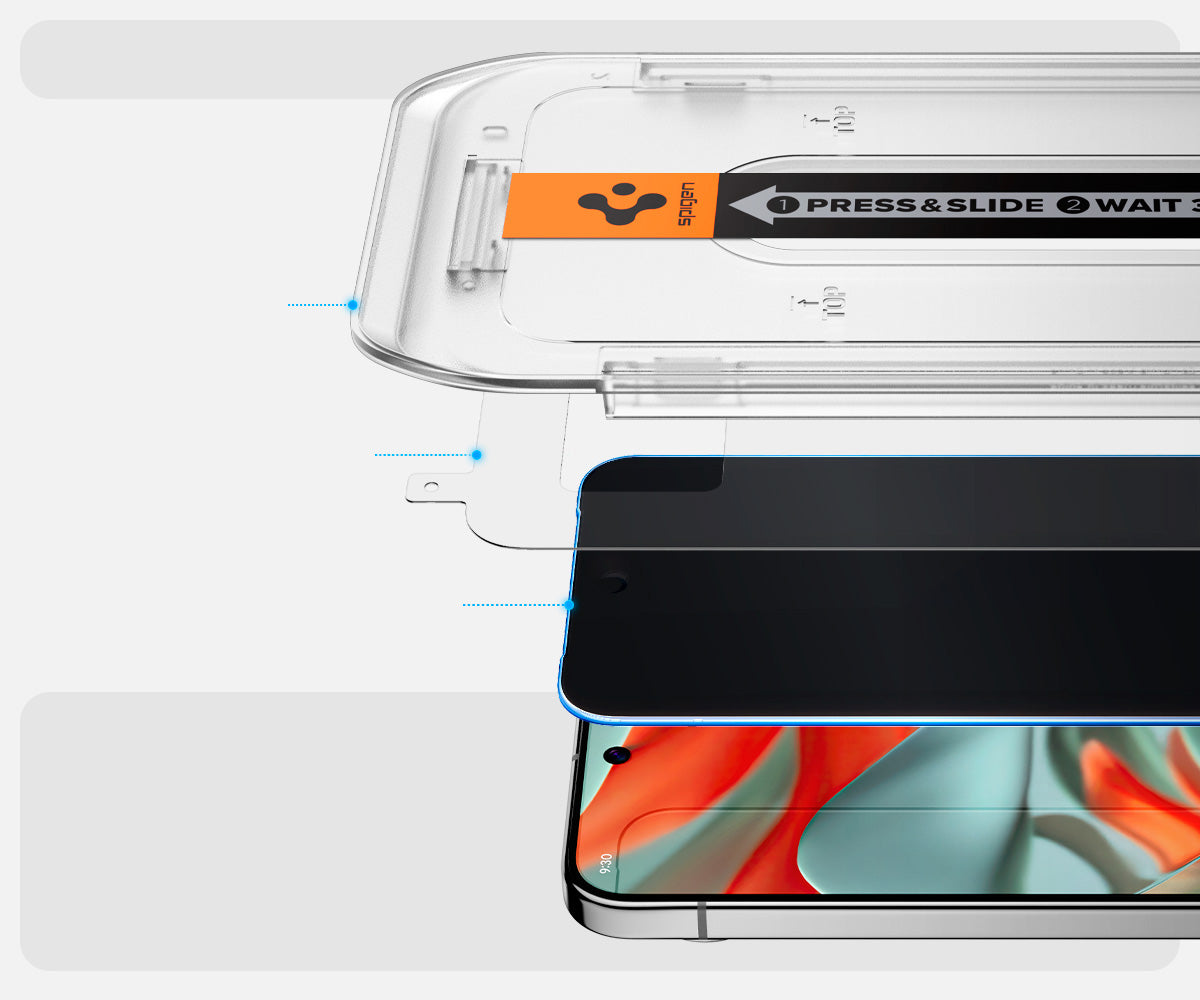 Glas für die Schutzhülle für Google Pixel 10 Pro XL / 9 Pro XL, Spigen Glas.tR EZ Fit Privacy 2-Pack