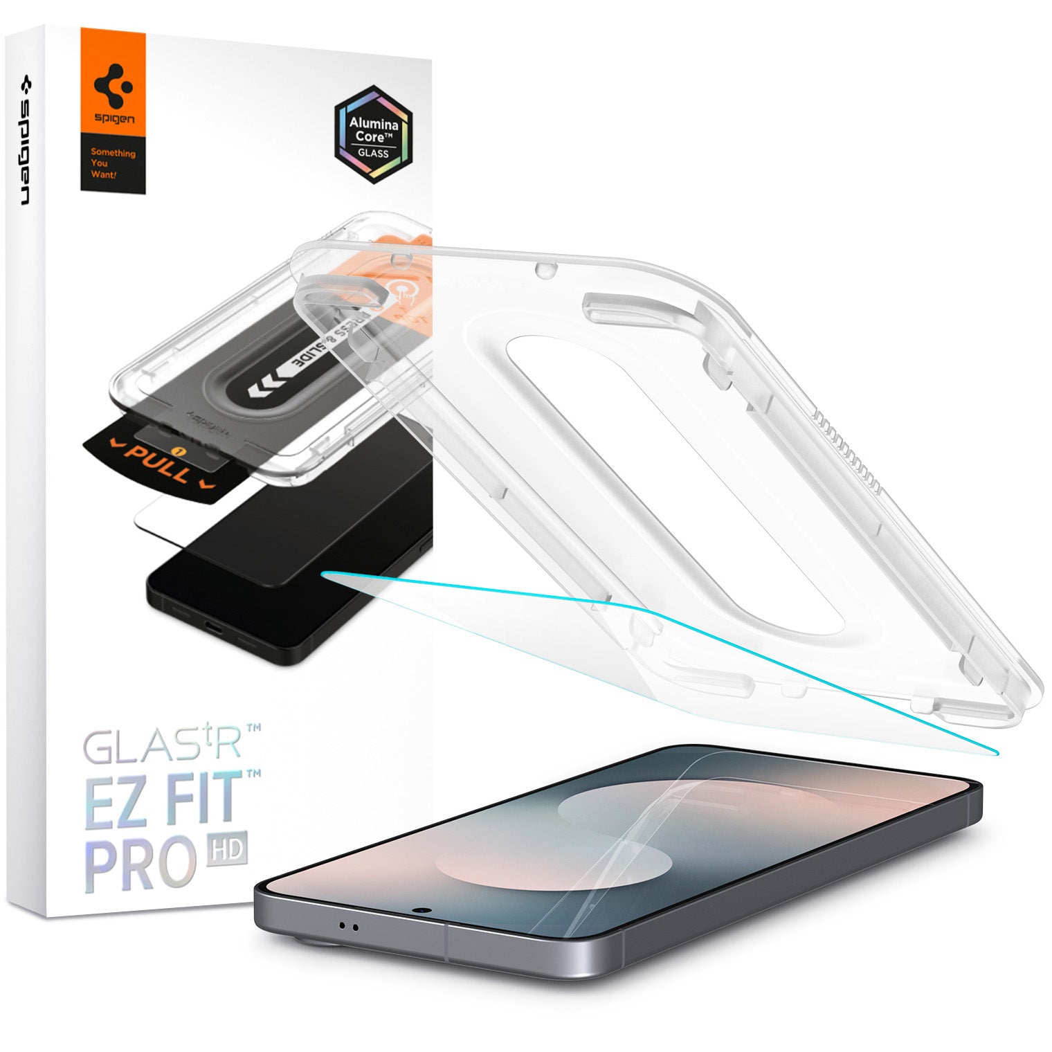 Glas + Applikator für Galaxy S25 FE, Spigen Glas.tR EZ Fit Pro 1-Pack (AC)