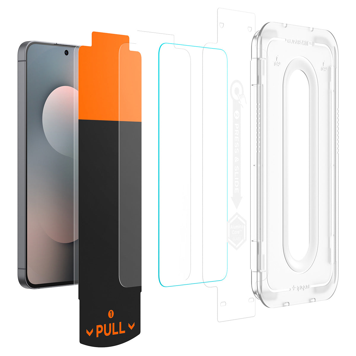 Glas + Applikator für Galaxy S25 FE, Spigen Glas.tR EZ Fit Pro 1-Pack (AC)