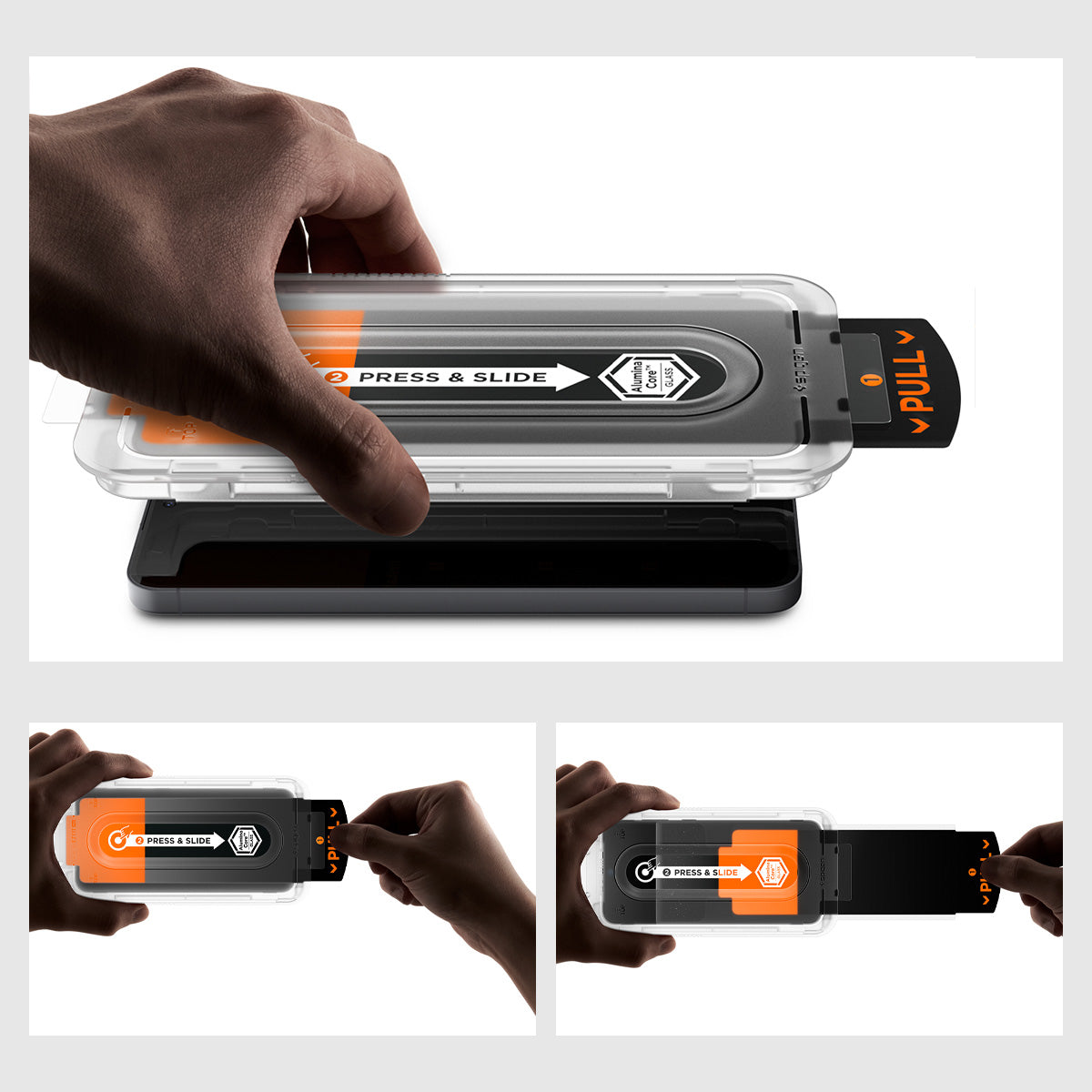 Glas + Applikator für Galaxy S25 FE, Spigen Glas.tR EZ Fit Pro 2-Pack (AC)