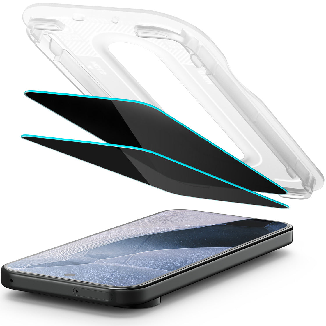 Glas + Applikator für Google Pixel 11 / 10, Spigen Glas.tR EZ Fit Pro (AC) Privacy 2-Pack