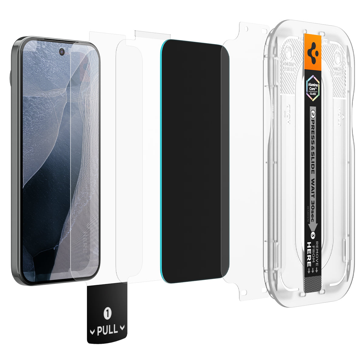 Glas + Applikator für Google Pixel 11 Pro / 10 Pro / 9 / 9 Pro, Spigen Glas.tR EZ Fit Pro (AC) Privacy 2-Pack