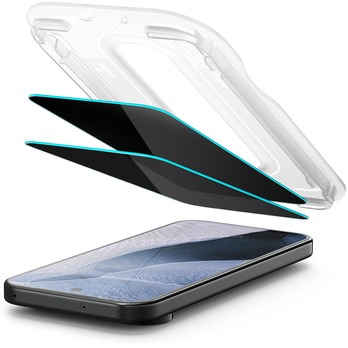 Glas + Applikator für Google Pixel 11 Pro XL / 10 Pro XL / 9 Pro XL, Spigen Glas.tR EZ Fit Pro (AC) Privacy 2-Pack