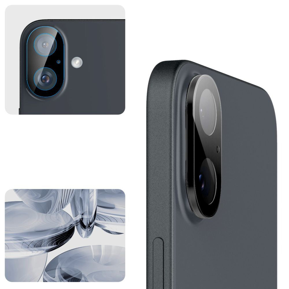 Glas für die Kamera Spigen Glas.tR Optik 2-Pack für iPhone 16 / 16 Plus, Schwarz
