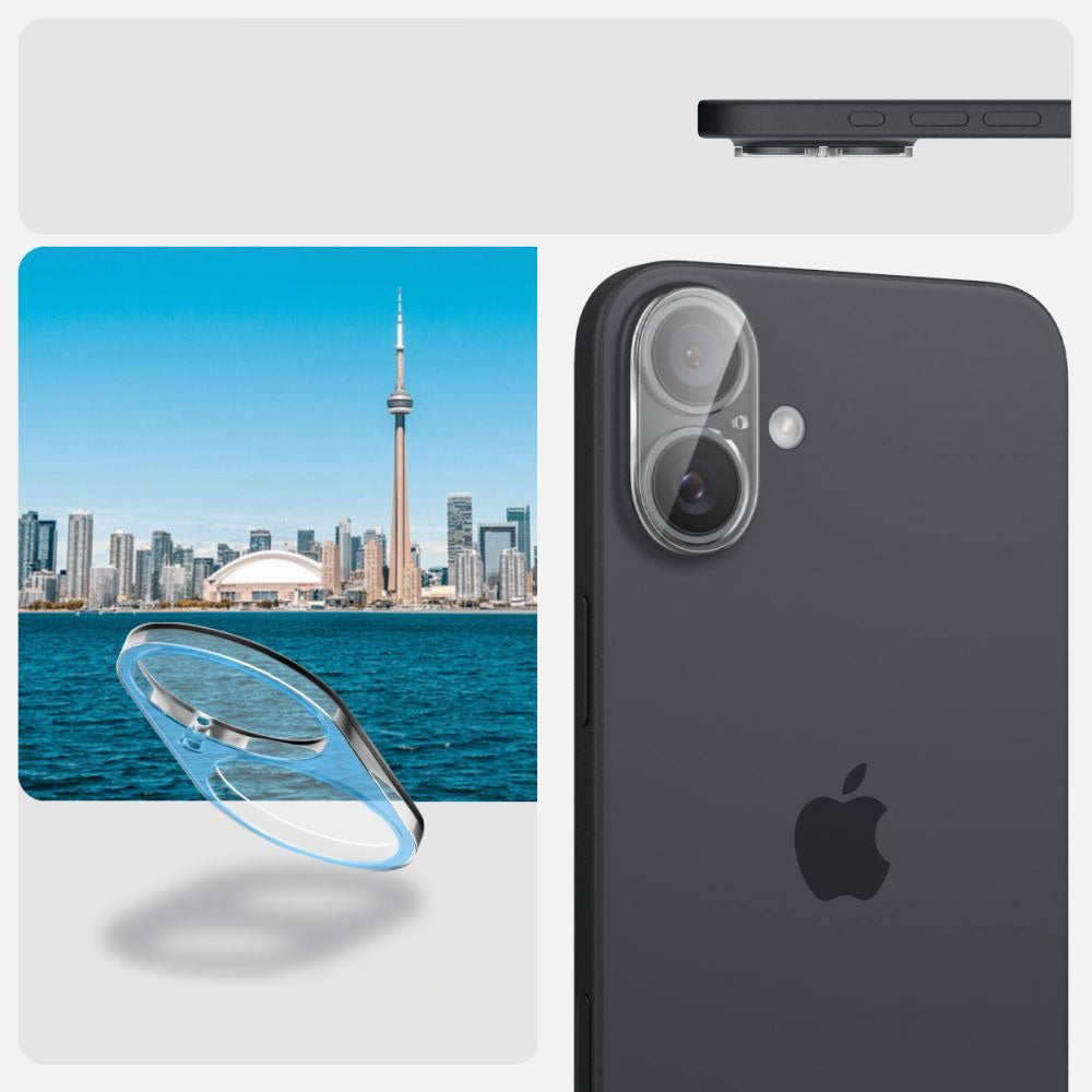 Glas für die Kamera Spigen Glas.tR Optik 2-Pack für iPhone 16 / 16 Plus, Transparent