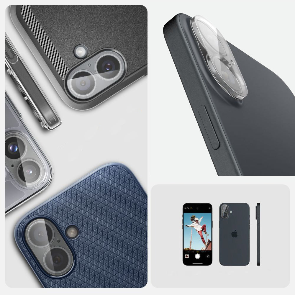 Glas für die Kamera Spigen Glas.tR Optik 2-Pack für iPhone 16 / 16 Plus, Transparent