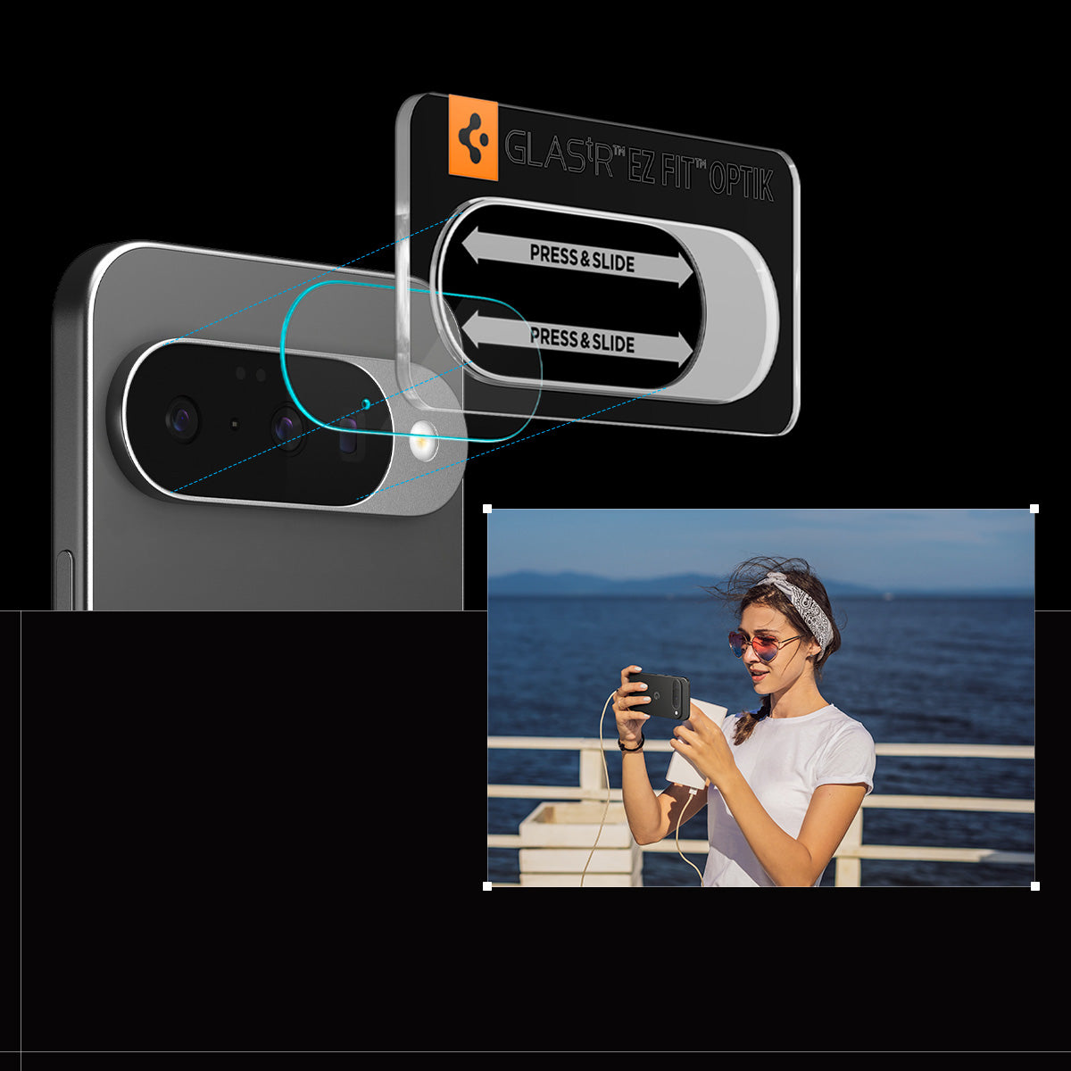 Glas für die Kamera für Google Pixel 10, Spigen Glas.tR Ez Fit Optik 2-Pack, Transparent