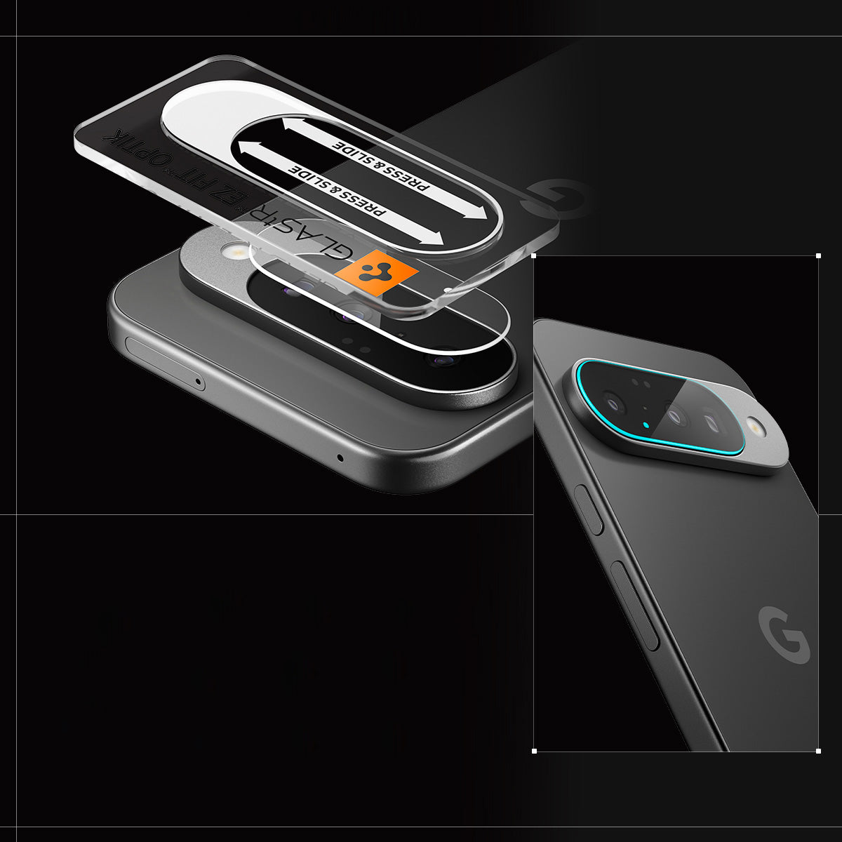Glas für die Kamera für Google Pixel 10, Spigen Glas.tR Ez Fit Optik 2-Pack, Transparent