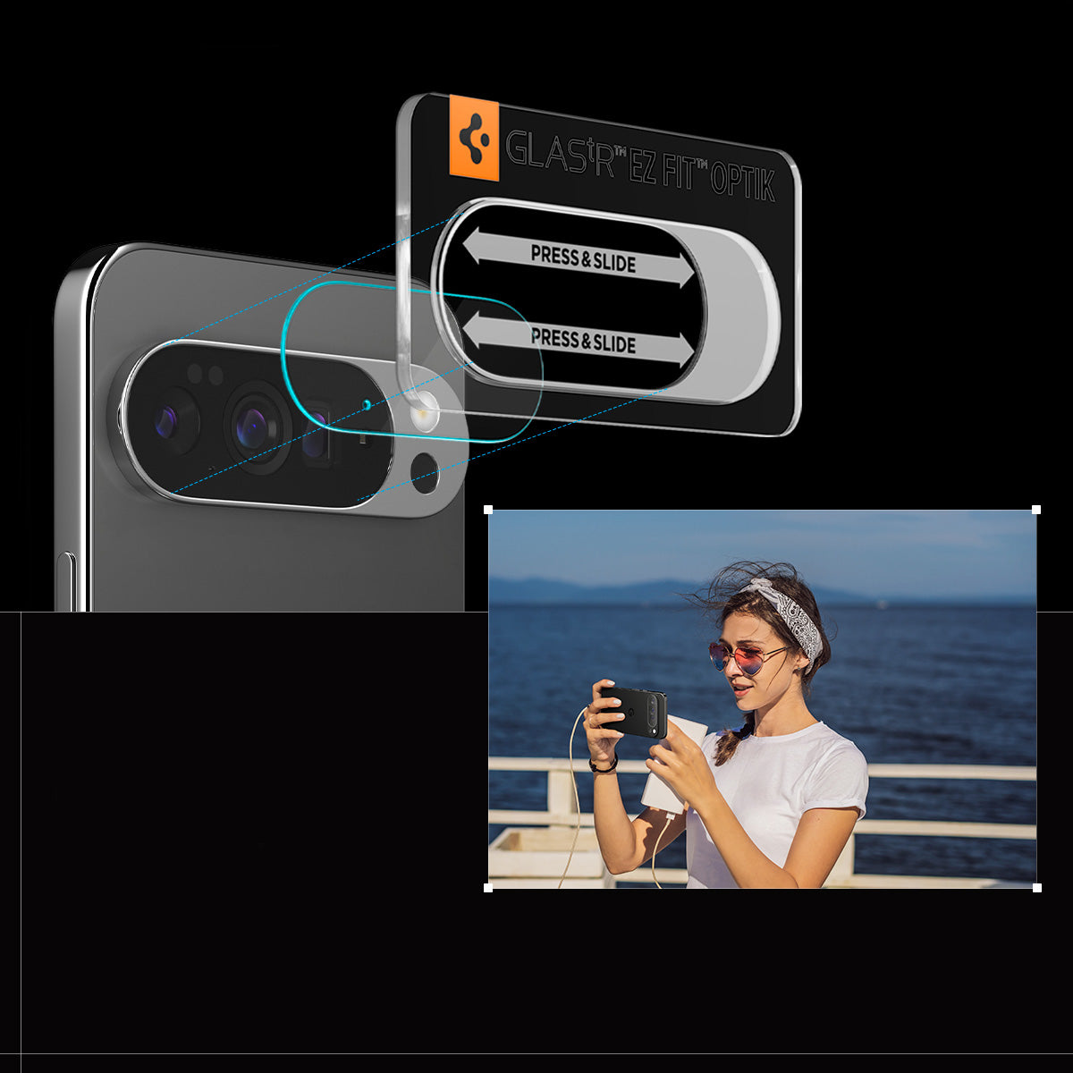 Glas für die Kamera für Google Pixel 10 Pro, Spigen Glas.tR Ez Fit Optik 2-Pack, Transparent