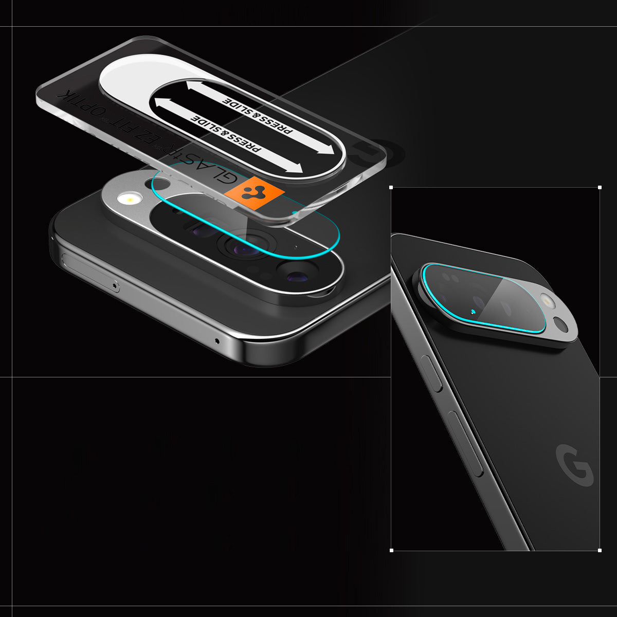 Glas für die Kamera für Google Pixel 10 Pro, Spigen Glas.tR Ez Fit Optik 2-Pack, Transparent