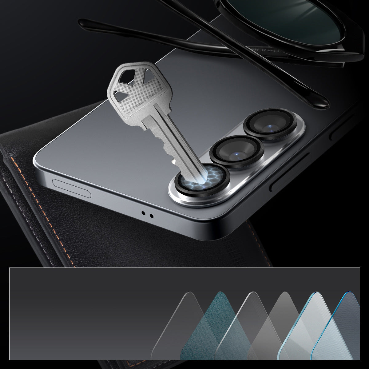 Glas für die Kamera für Galaxy S26 Plus, Spigen Glas.tR EZ Fit Optik Pro 2-Pack, Schwarz