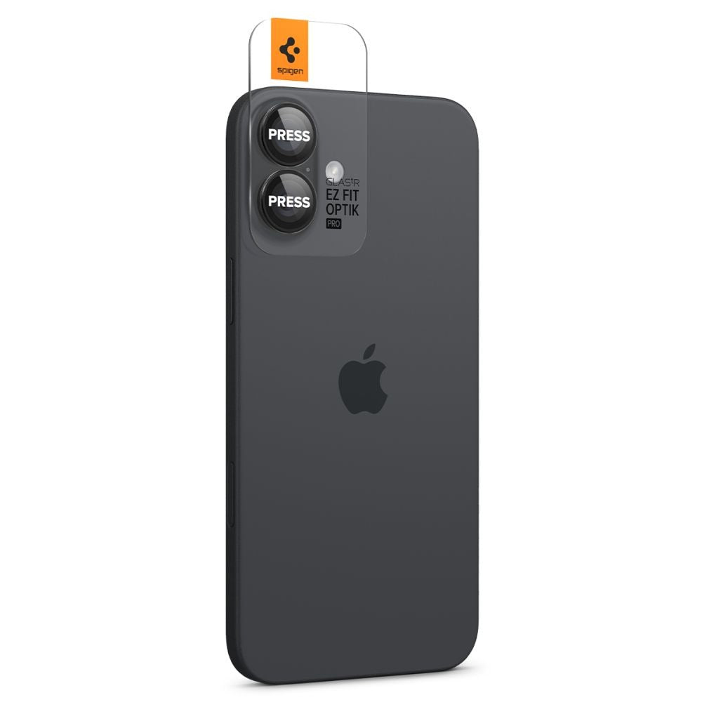 Glas für die Kamera Spigen Glas.tR EZ Fit Optik Pro 2-Pack für iPhone 16 / 16 Plus, Schwarz