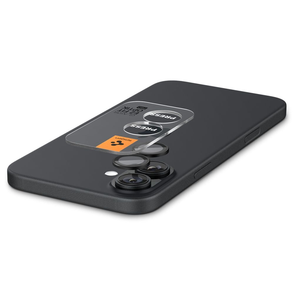 Glas für die Kamera Spigen Glas.tR EZ Fit Optik Pro 2-Pack für iPhone 16 / 16 Plus, Schwarz