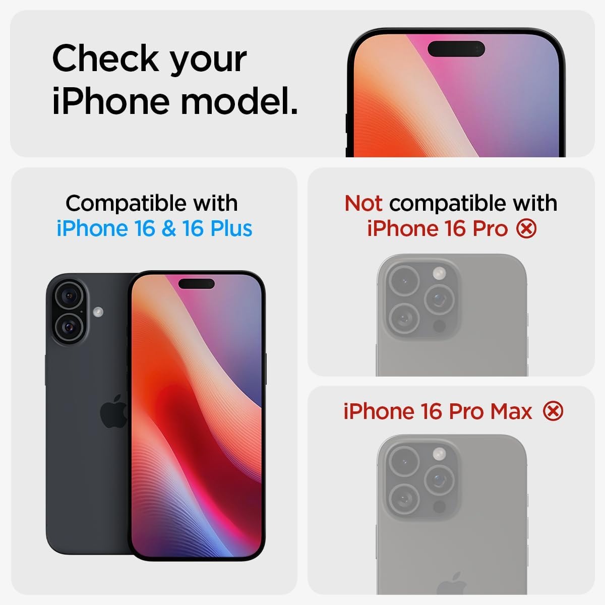 Glas für die Kamera Spigen Glas.tR EZ Fit Optik Pro 2-Pack für iPhone 16 / 16 Plus, Schwarz