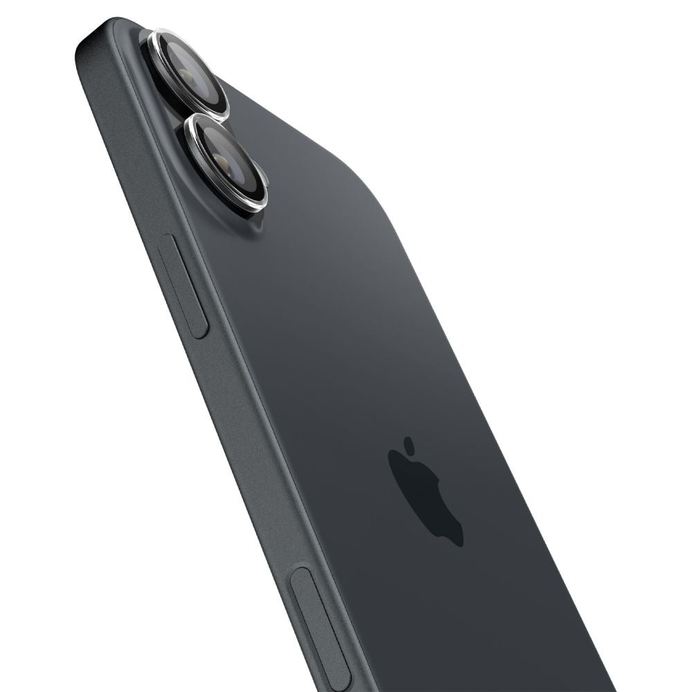 Glas für die Kamera Spigen Glas.tR EZ Fit Optik Pro 2-Pack für iPhone 16 / 16 Plus, Schwarz-Transparent