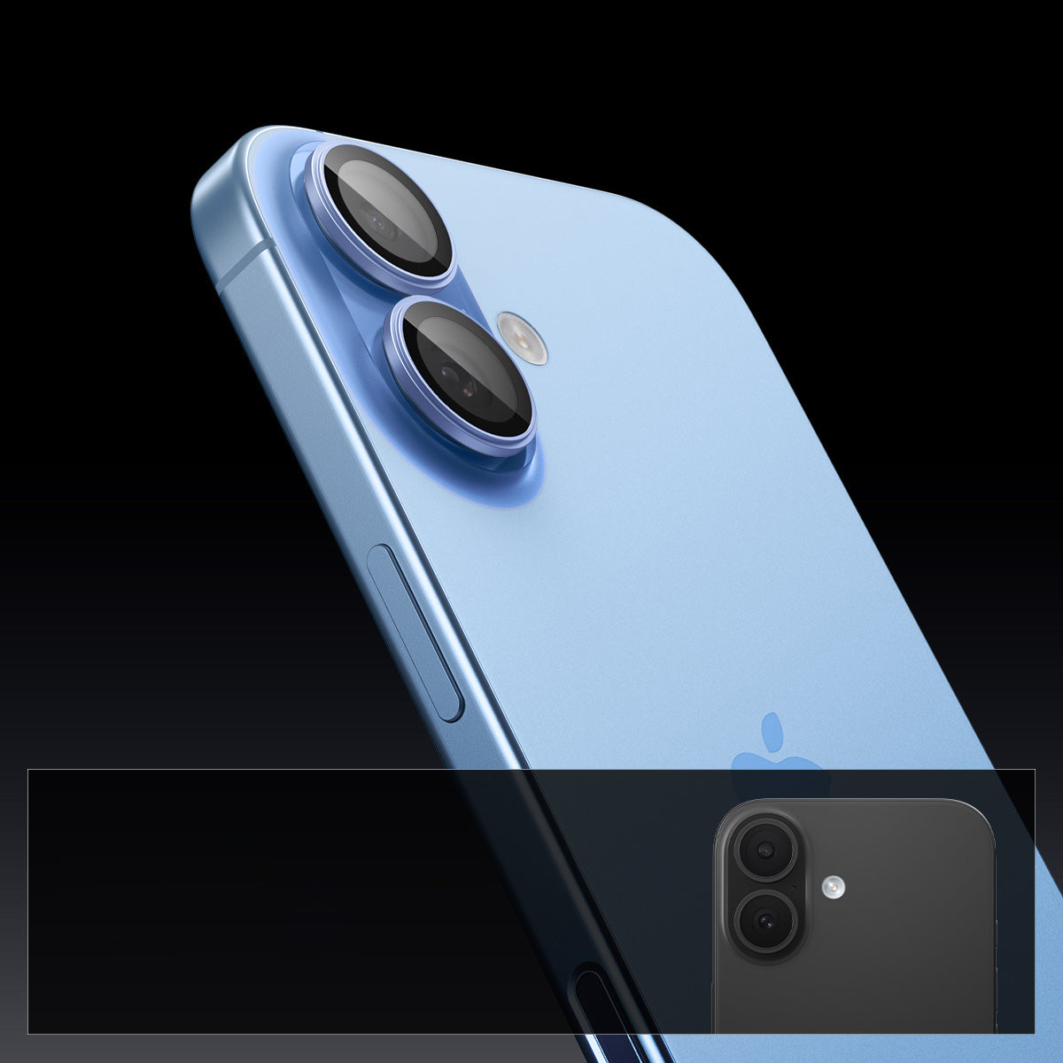 Glas für die Kamera Spigen Glas.tR EZ Fit Optik Pro 2-Pack für iPhone 17 / 16 Plus / 16, Schwarz-Blau