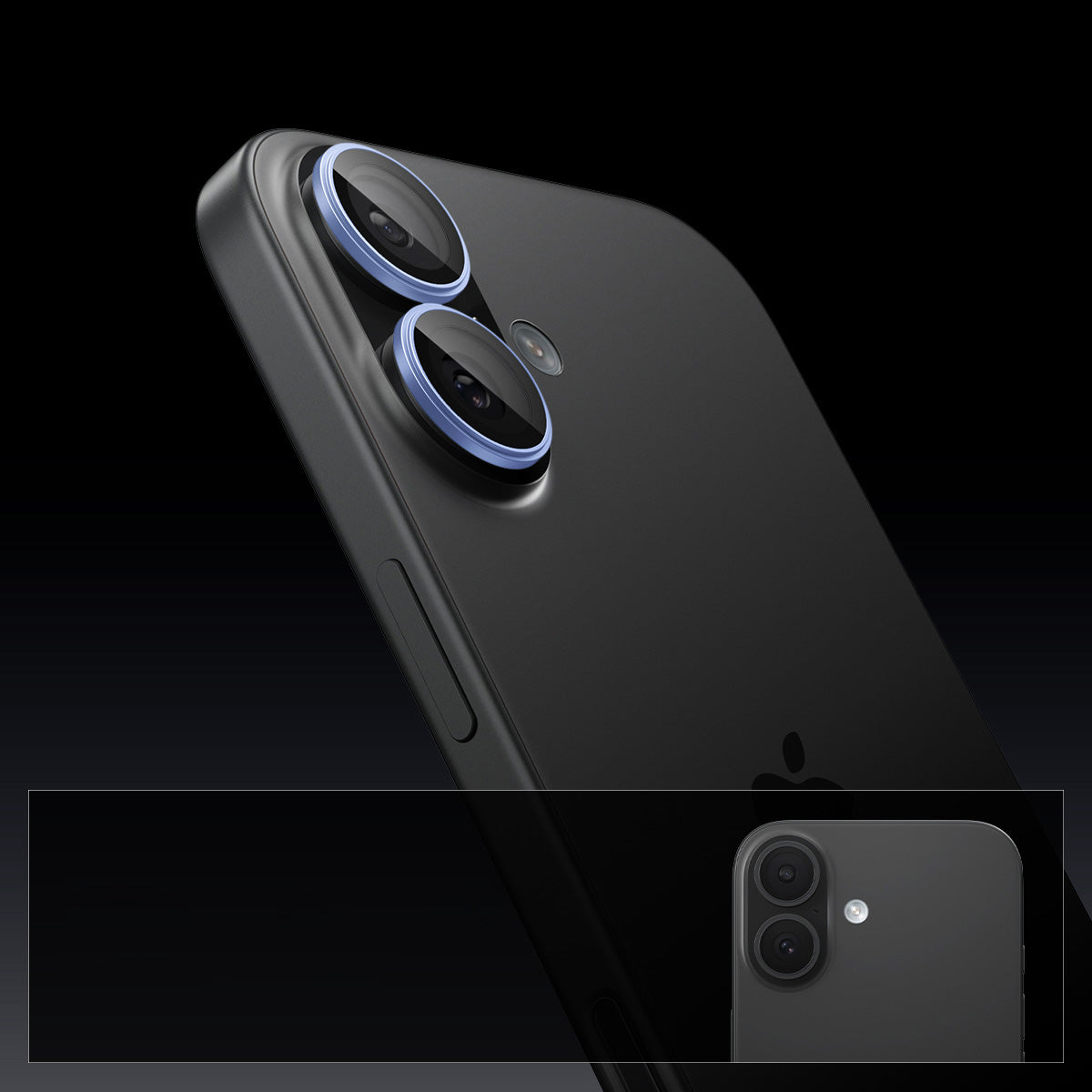 Glas für die Kamera Spigen Glas.tR EZ Fit Optik Pro 2-Pack für iPhone 17 / 16 Plus / 16, Schwarz-Blau