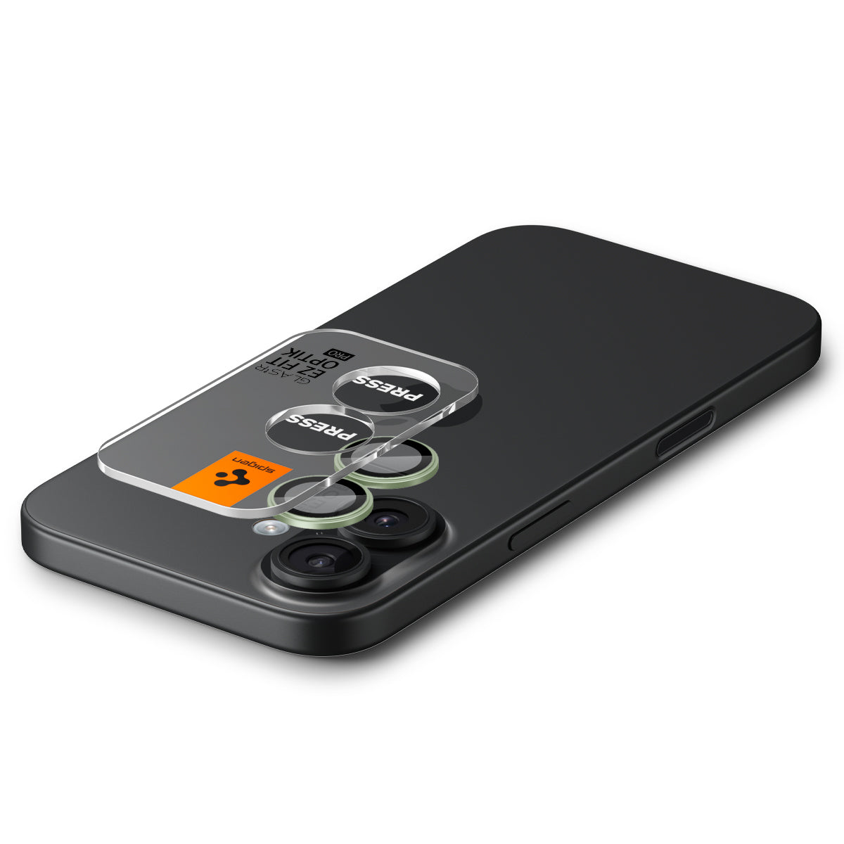 Glas für die Kamera Spigen Glas.tR EZ Fit Optik Pro 2-Pack für iPhone 17 / 16 Plus / 16, Schwarz-Grün
